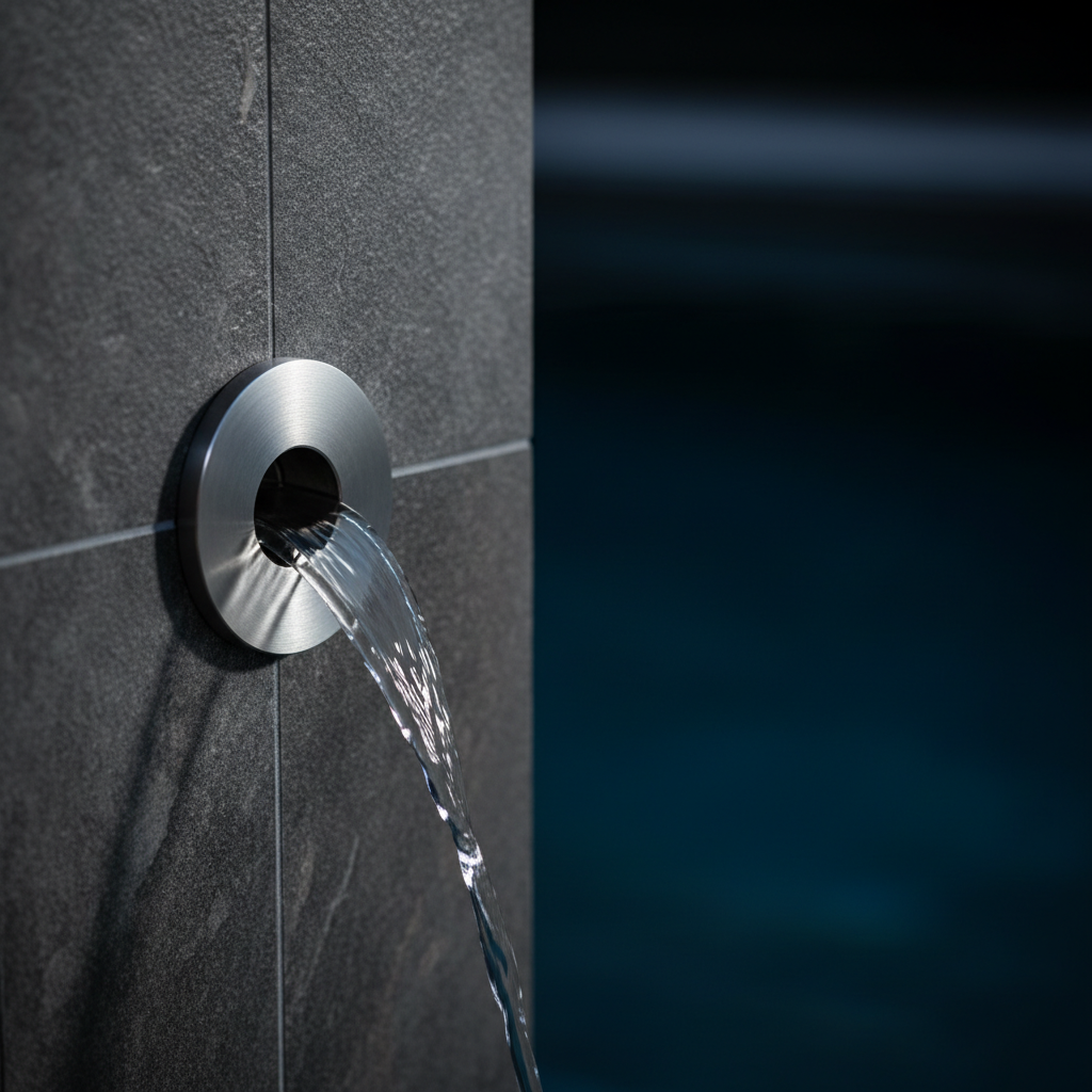 Swim-Safe fan return hardware installed in a pool wall, engineering precision